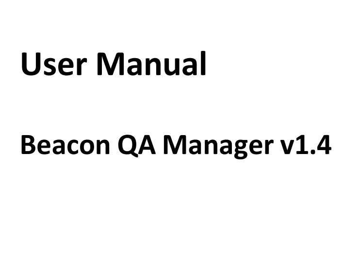 YF. SMS231202 Beacon QA Manager_v1.4_User manual_a4_2020-01-22